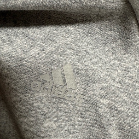 adidas Gray Hooded Sweatshirt with Black Stripes - Picture 3 of 4